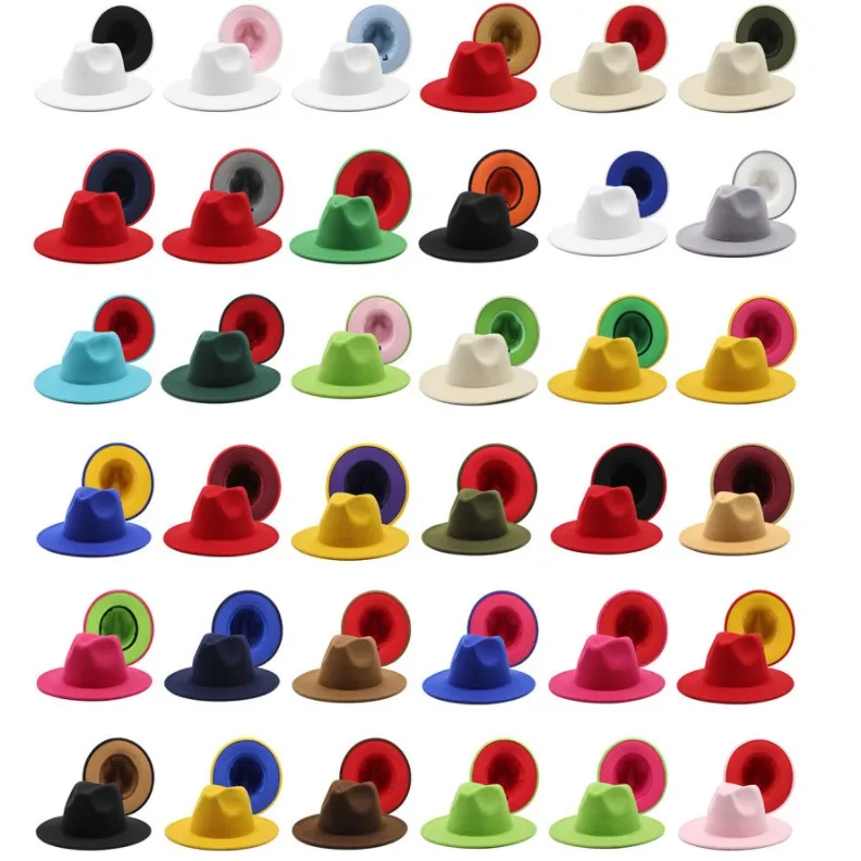 High Quality Wide Brim Man Panama Fedora Cap Wholesale 2021 chapeau Women Wool Fedora Hats With Band