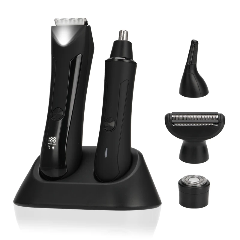 NEW LCD Display Fashion Multi-functional 2 in 1 Mini Ear Nose Hair Clipper Body Trimmer Set