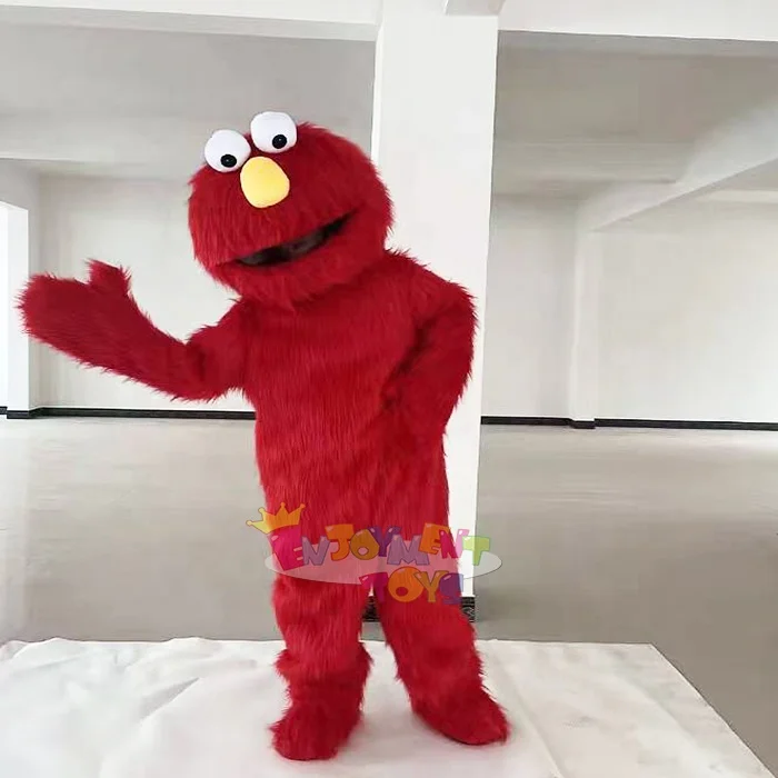 Customized Cute Cartoon Red Elmo Mascot Costume Adult Character Activity Party Play Plush Mascot Costume for Sale