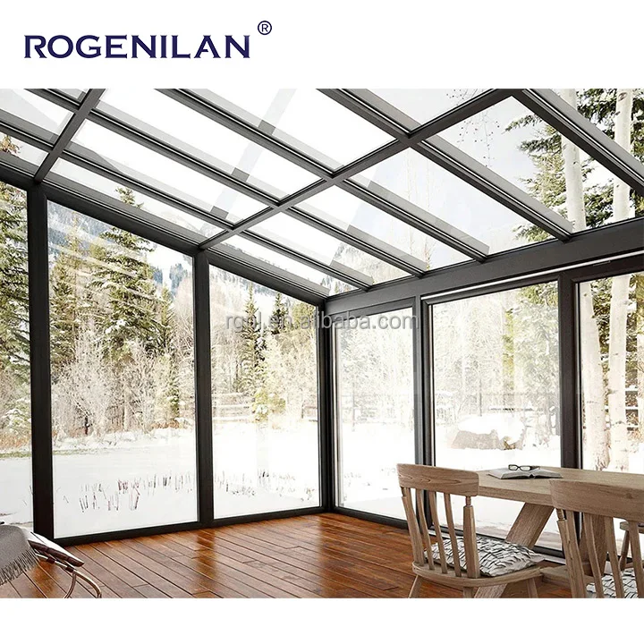 Rogenilan Sunroom индивидуальная Вилла из алюминиевого сплава закаленное стекло немой теплоизоляция открытый сад