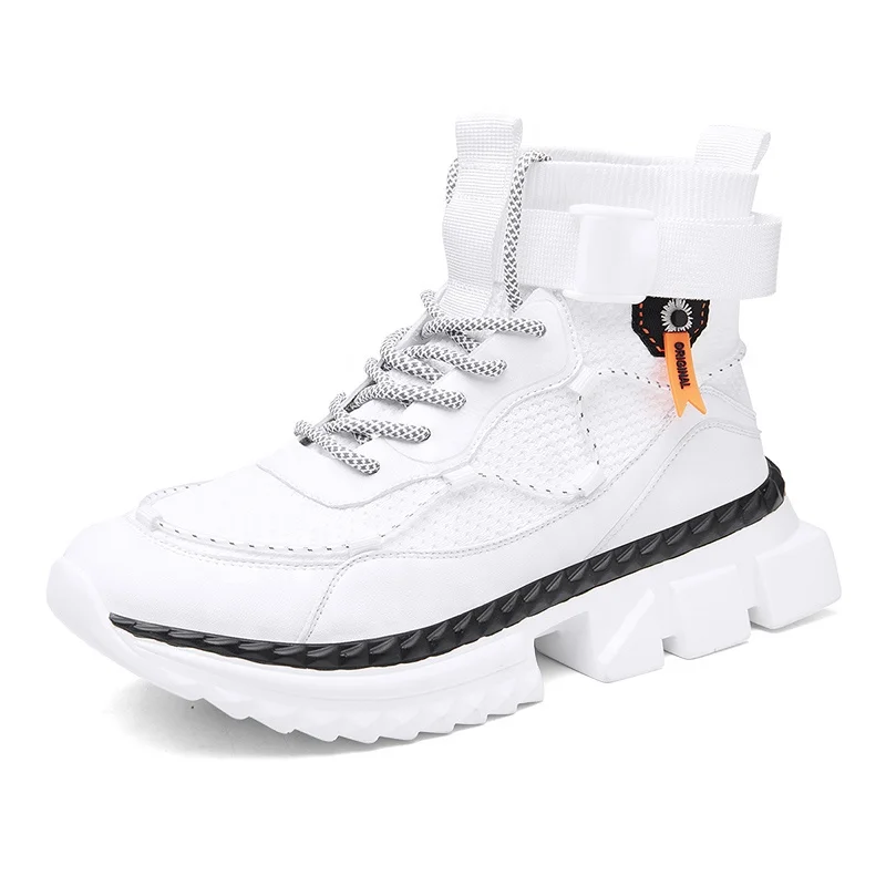 US Men 6-12# Wholesale High Cut Breathable Sock Street Show Brand Design Fashion Men Sneaker Shoe