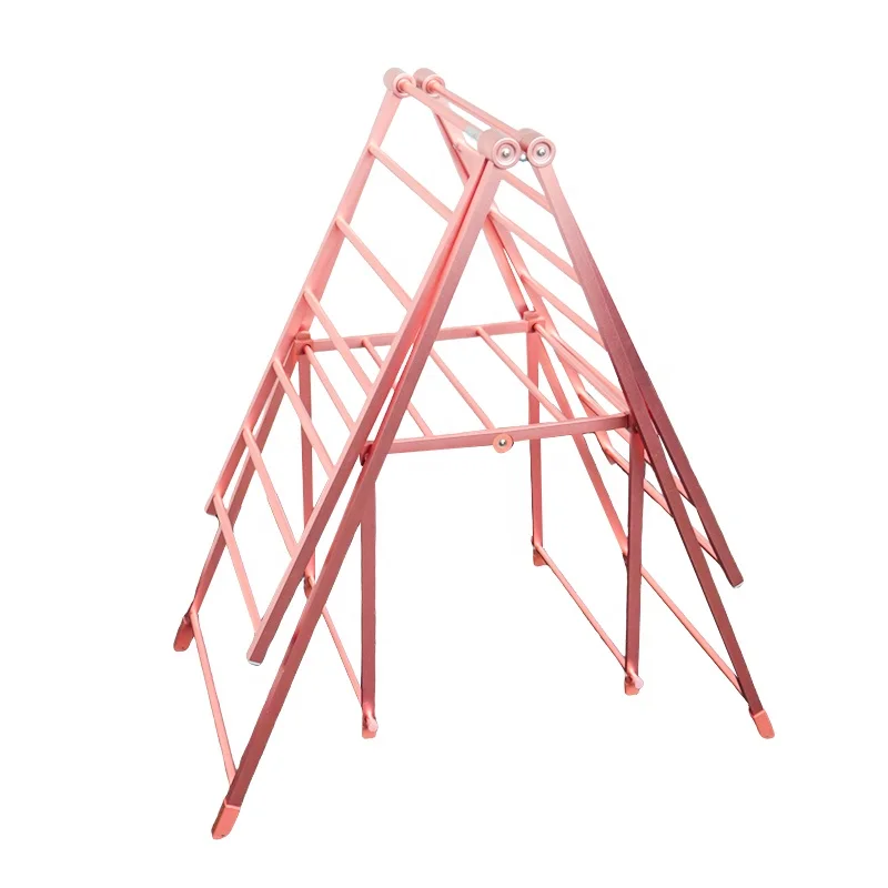 AL-7019W 2023 Hot Sale Aluminum Clothes Drying Rack Balcony Foldable Clothes Drying Rack Portable Mobile Clothes Airer