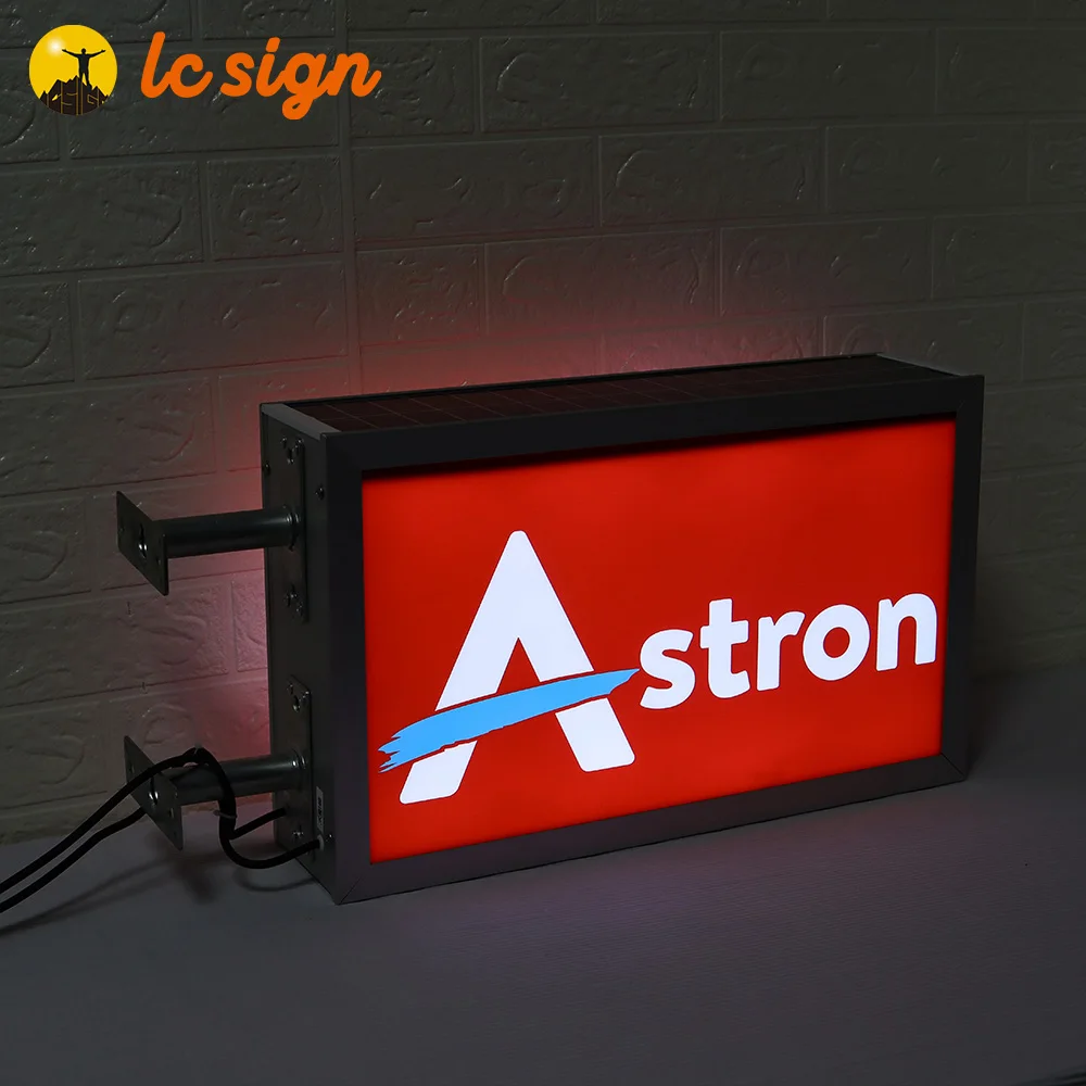 No Moq Acrylic Outdoor lighting sensor solar power led signs  printing light box advertising led light boxes