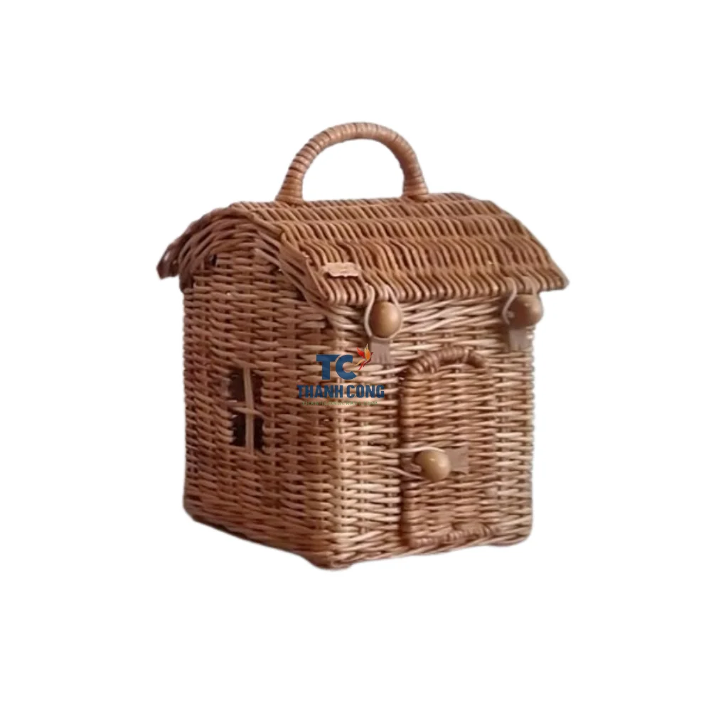 Top Wholesale Natural Handmade Rattan Storage Basket House Design for Storage & Decoration made from Vietnam
