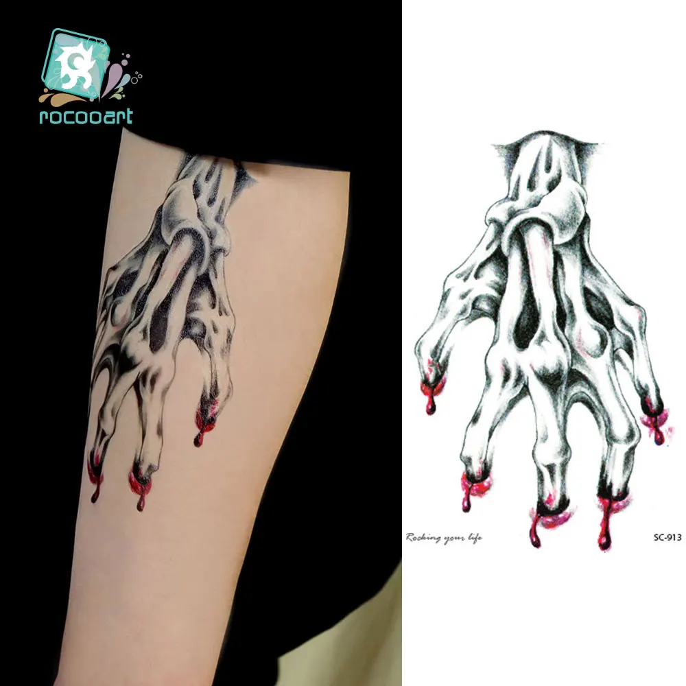 64+Halloween Decorations, Ghosts, Pumpkins,Realistic Fake Scar Blood Spiderwebs Halloween Temporary Tattoos For Adults Boys Kids