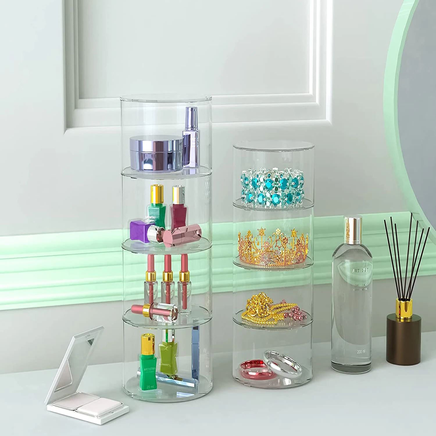 Custom Clear Drawer Belt Organizer Pantry Belts Storage Holder Acrylic Belt Display Case for Jewelry Watch