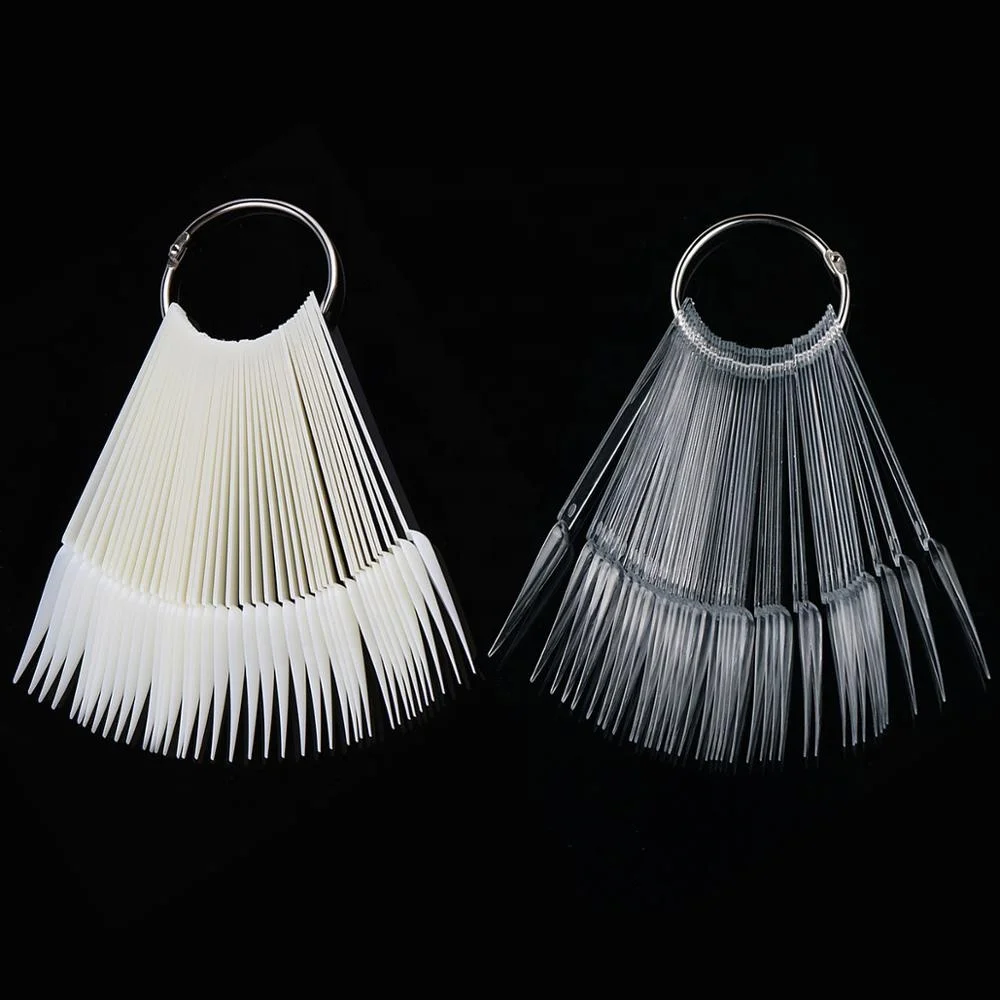 
50pacPack Sharp Shape Natural Nail Art Display Color Chart Tool 