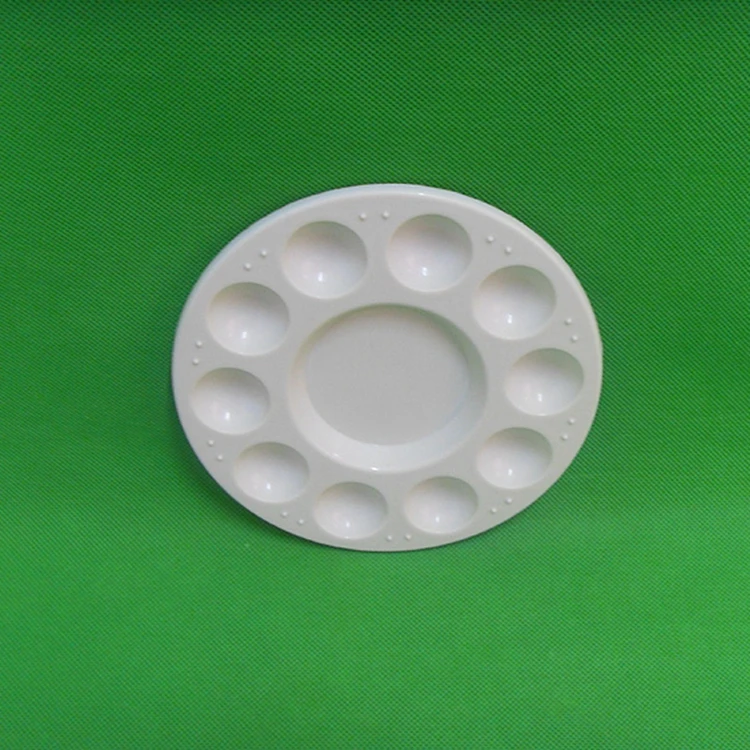 Оптовая продажа, художественные принадлежности, белая акриловая пластиковая масляная Акварельная Палитра 10 лунок, Палетка для рисования для студентов и художников