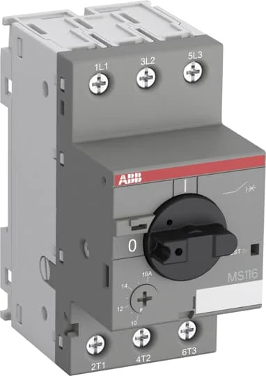 ABB-China motor protection circuit breaker 1SAM250000R1006 manual motor protector 1.6A MS116-1.6 Manual Motor Starter