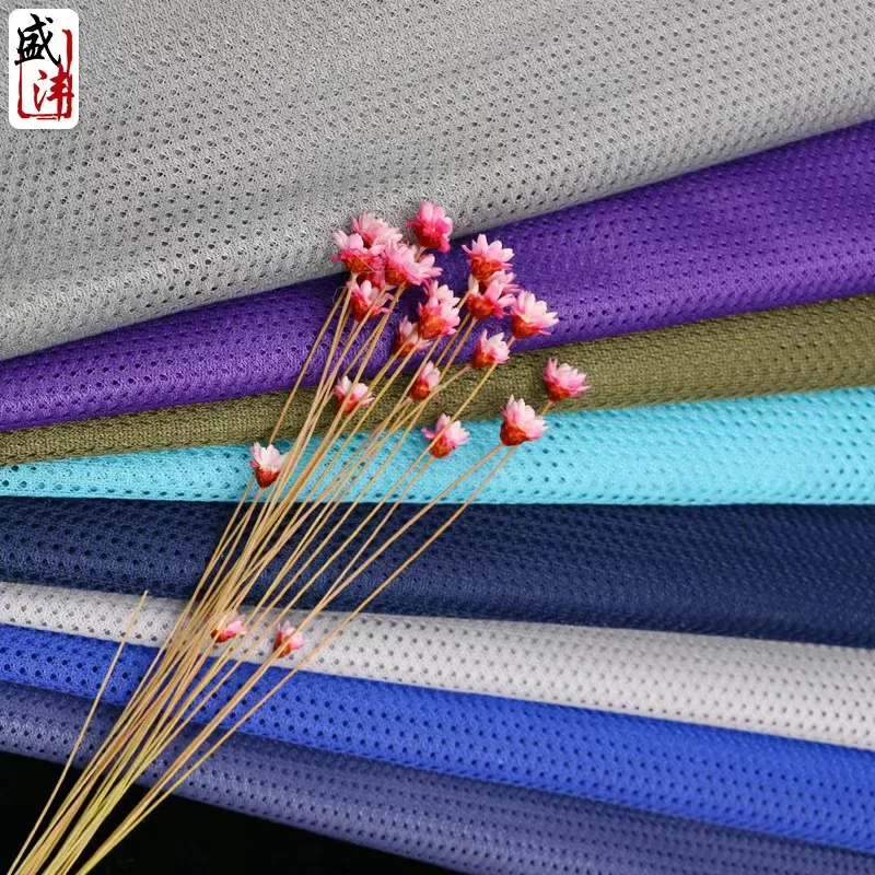 75D 100GSM-120gsm stretch polyester babysbreath DTY breathable quickly dry mesh sports wear lining knit fabric