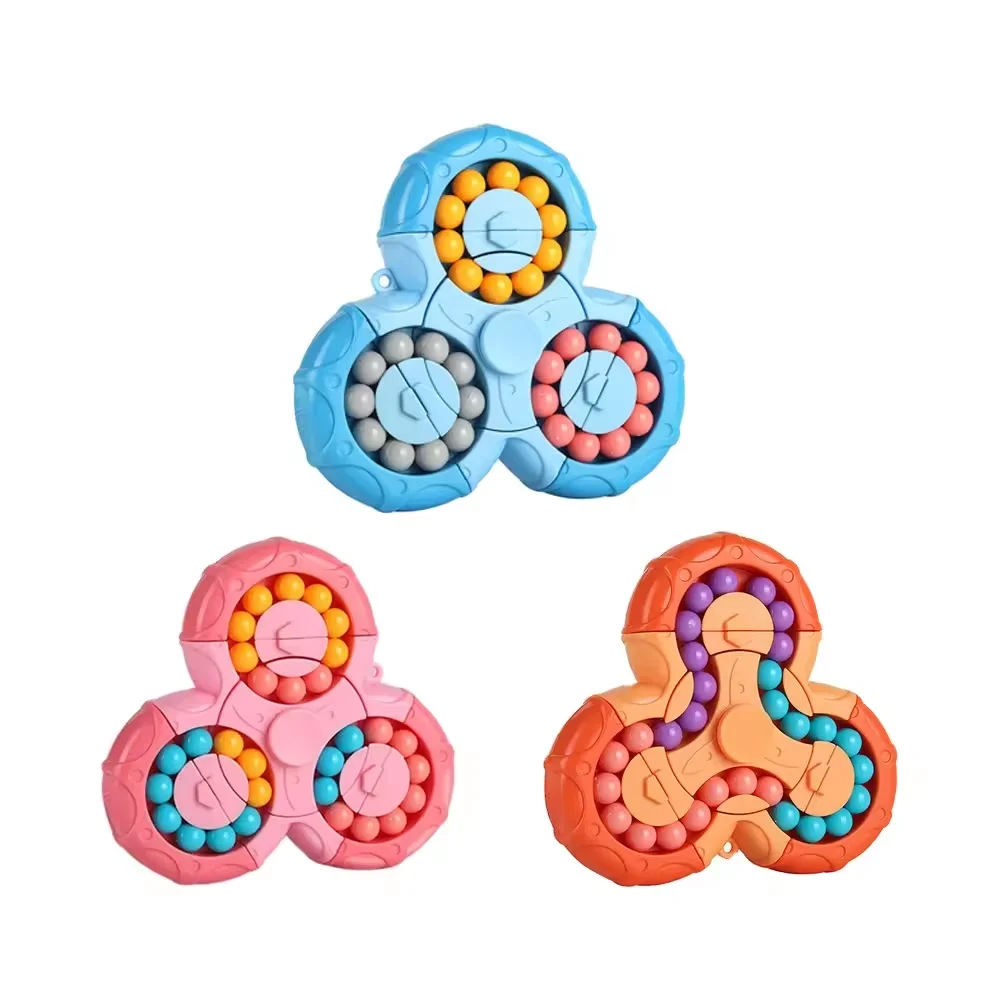 Wholesale Kids Fidget Spinner Magic Beans Gyroscope Fingertip Cube Spinning Decompression Toys for Kids