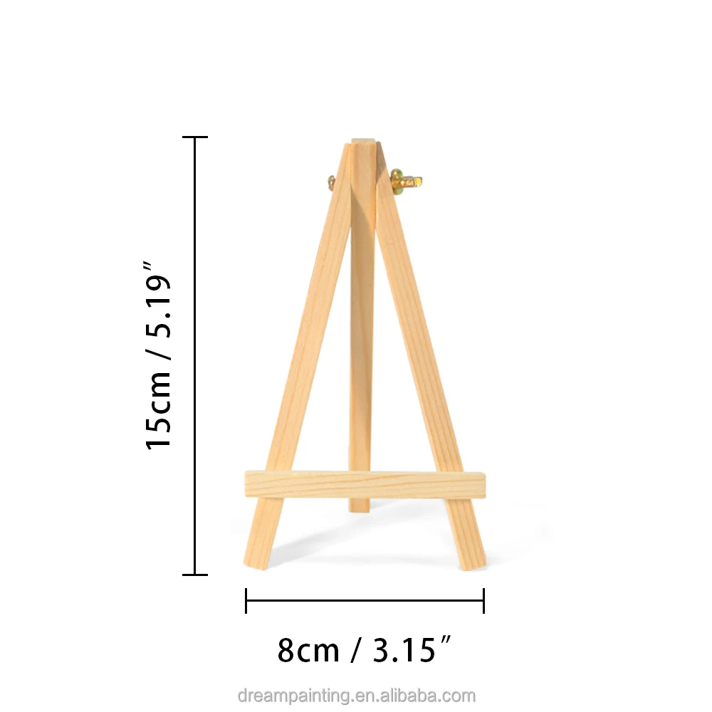 Art Supplies 8*15cm Mini Natural Wood Display Easel,A-Frame Artist Painting Party Tripod Easel for Small Canvases,Kid,Signs,Gift