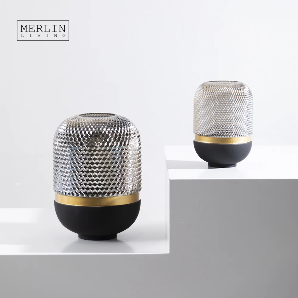 Стеклянная ваза Merlin с позолоченным покрытием Современный домашний декор Настольная Ваза для стеклянной