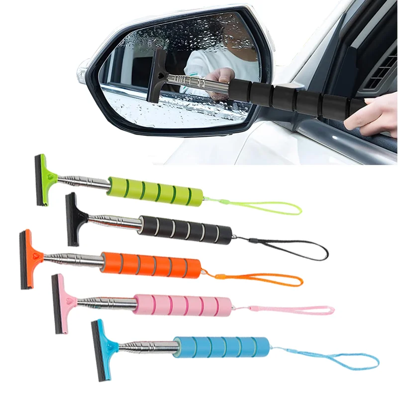 Wholesale Extendable Long Handle Water Mist Removal  Car Rear-view Mirror Wiper For Rain