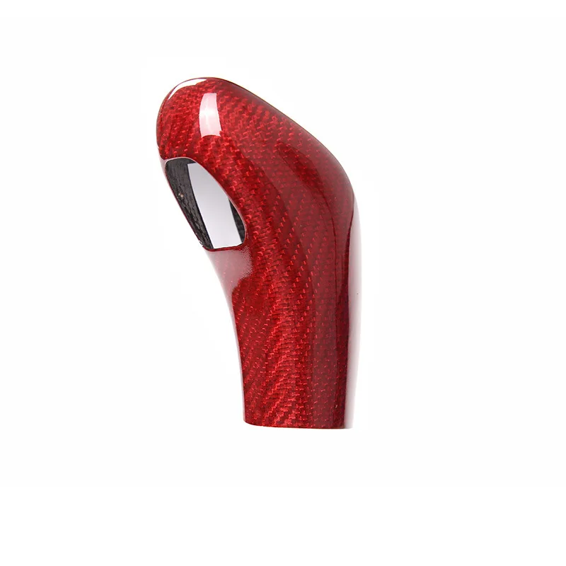 MRD Carbon shift knob sticker for Alfa Romeo Giulia Stelvio 2020+ Gear shift knob cover carbon fiber black red