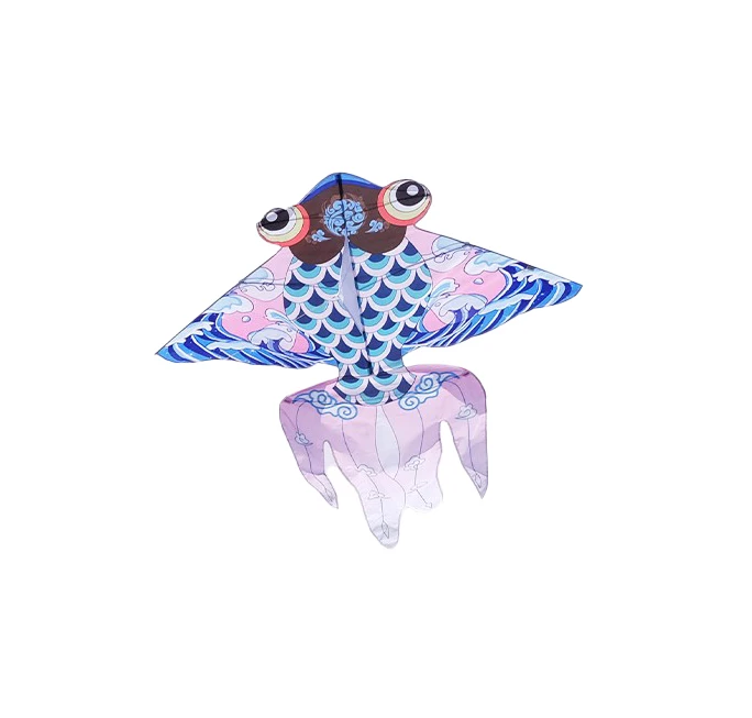 Blue Goldfish Kite New Design Model Polyester Kite Fiberglass Frame Flexible and Durable Easy to Fly China OEM Customized