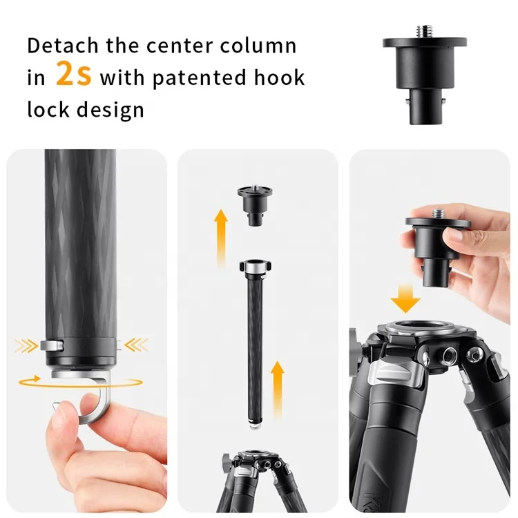 K&F Concept DSLR Camera Carbon Fiber Tripod with Ball Head Quick Release Plate