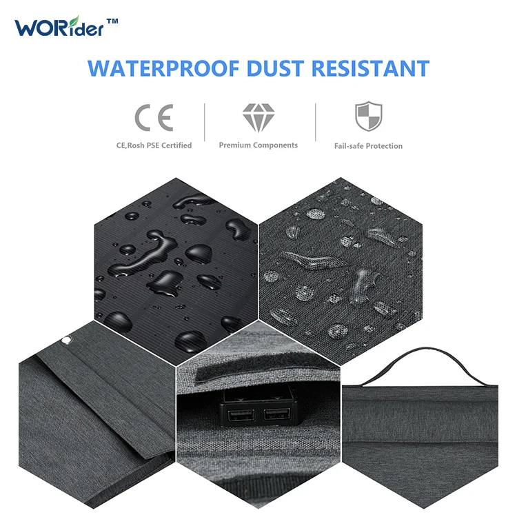 Portable 40W Foldable Camping Solar Panels with 12V Charging Wagon 200W Power Portable Folding Solar Panels