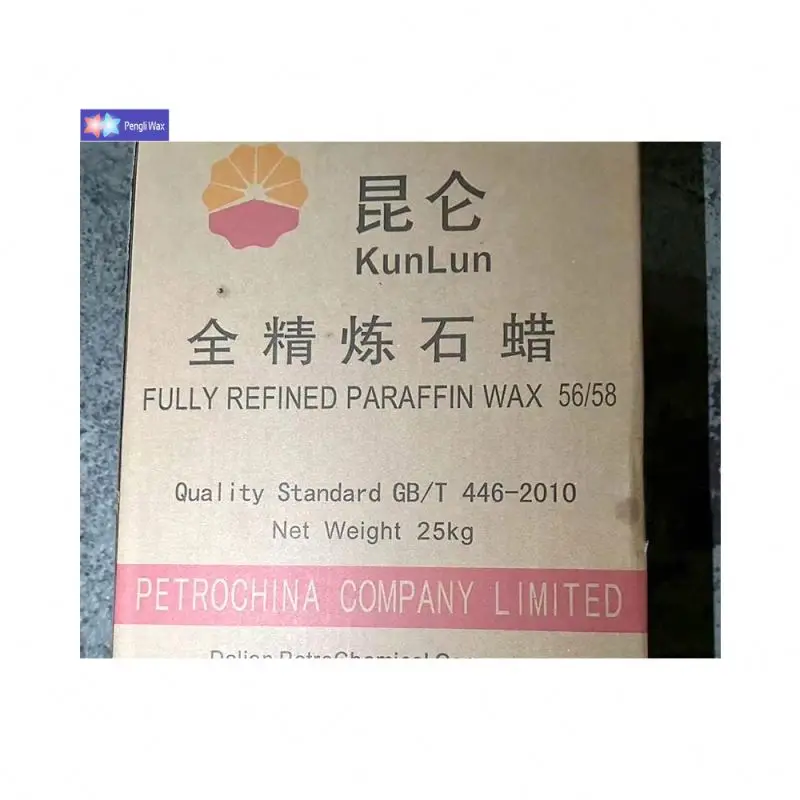 Pengli fully paraffin kunlun 58-60 wax paraffine stockage wedding paraffin wax