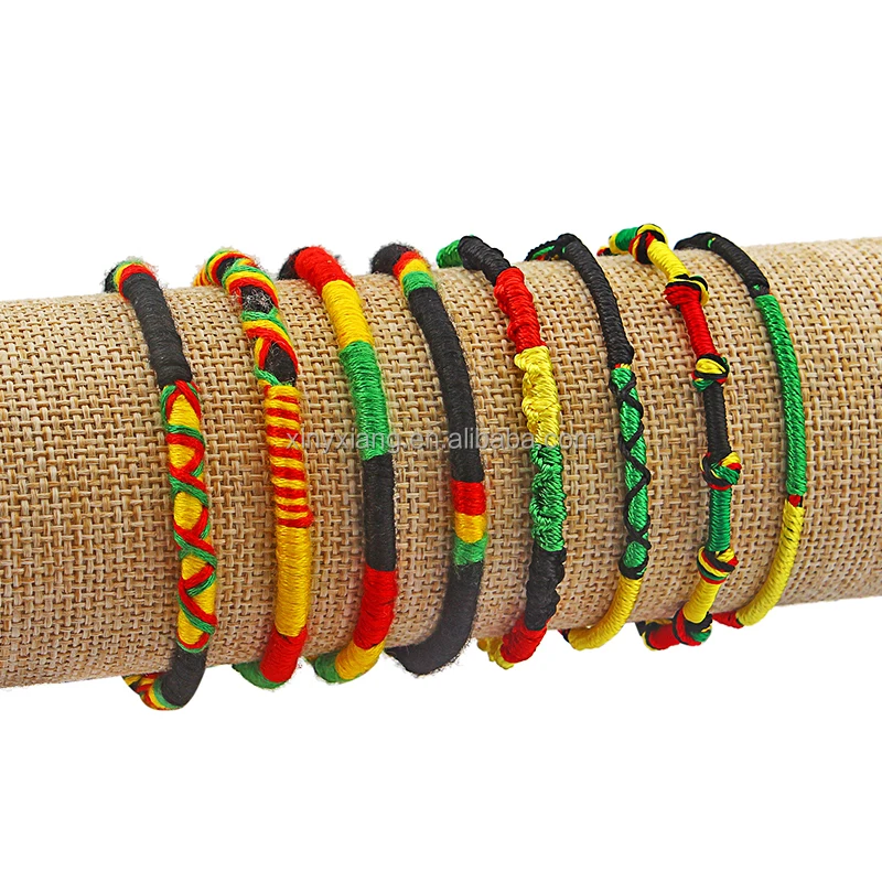 Factory Wholesale Handmade Braided Bohemian Rainbow Rope Bracelets, Handmade Braided Friendship Bracelet Anklet
