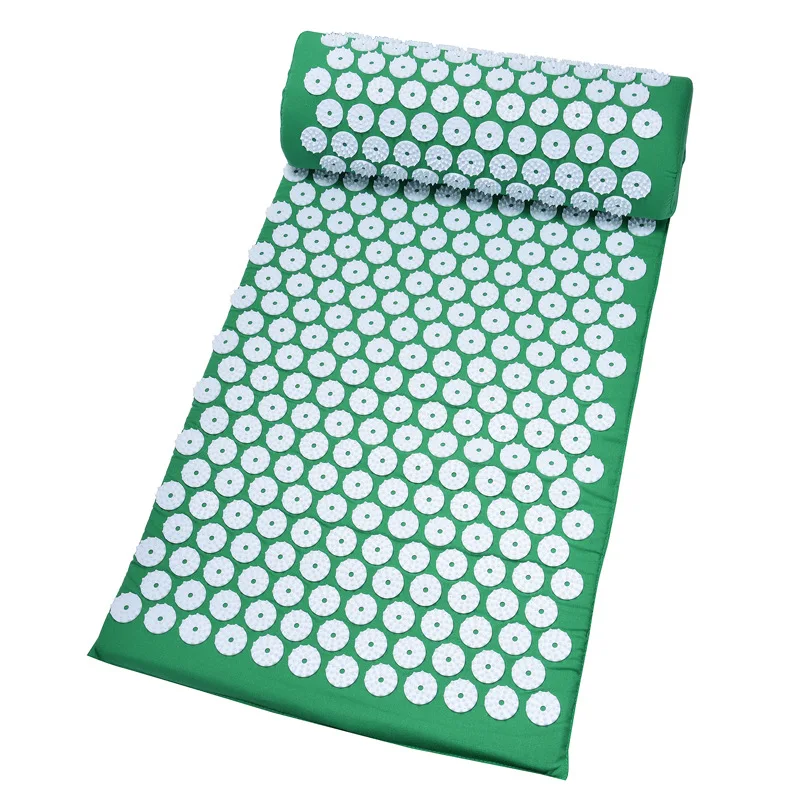 Natural cotton yoga yantra foot shakti lotus plastic spikes massage acupressure mat