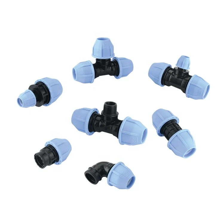 IRRIPLAST PN16 CE ISO17885 BSP quick connect pipe fittings reducing tee irrigation push fittings PP HDPE compression fittings