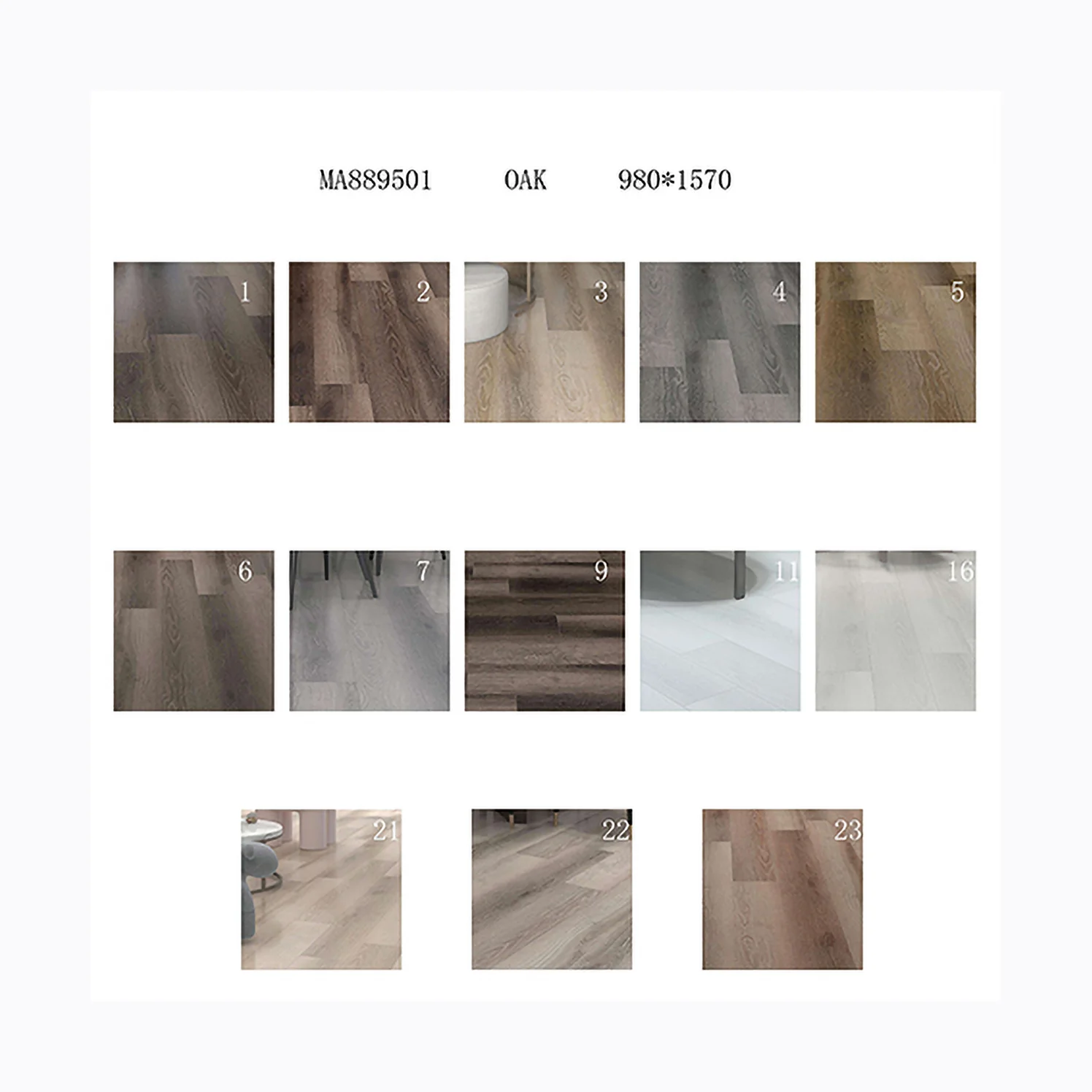 4mm-8mm Fashion Lock Vinyl Plastic Floor Wood Grain SPC Click Flooring For Indoor