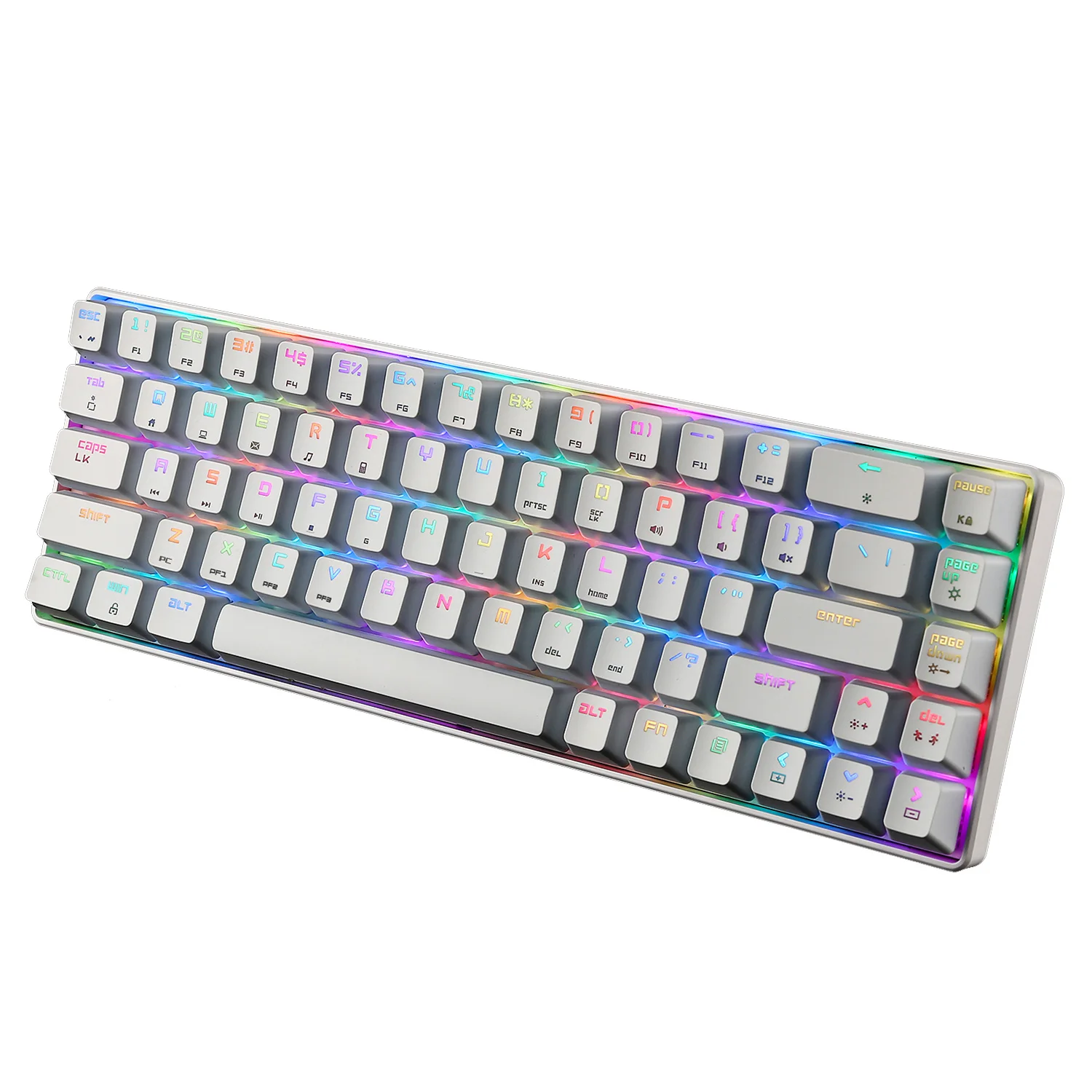  Портативная механическая мини-клавиатура с 65% клавишами/RGB макро-разрешение подсветка компьютерная клавиатура