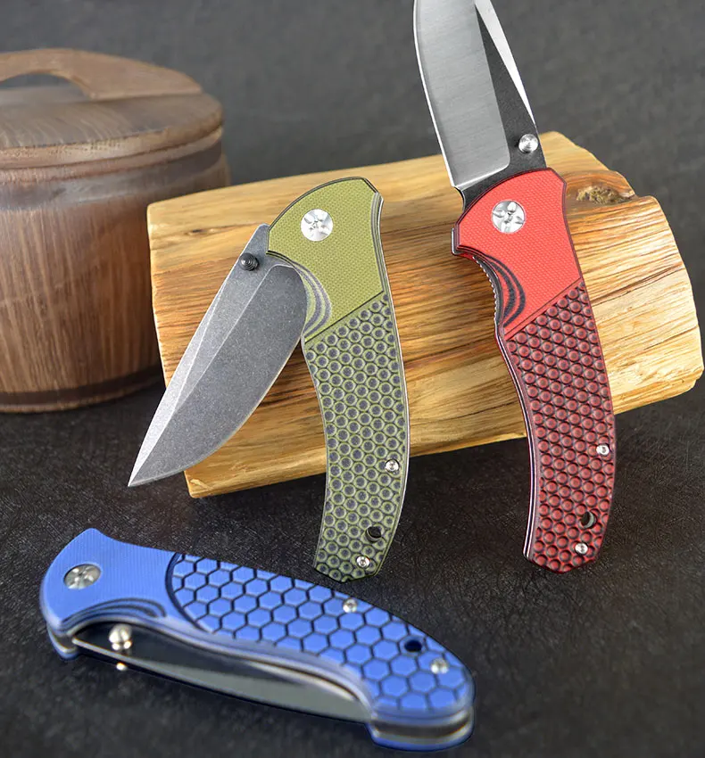 2023 High End Ball Bearing G10 Handle D2 Steel Tactics Survival Folding Knife