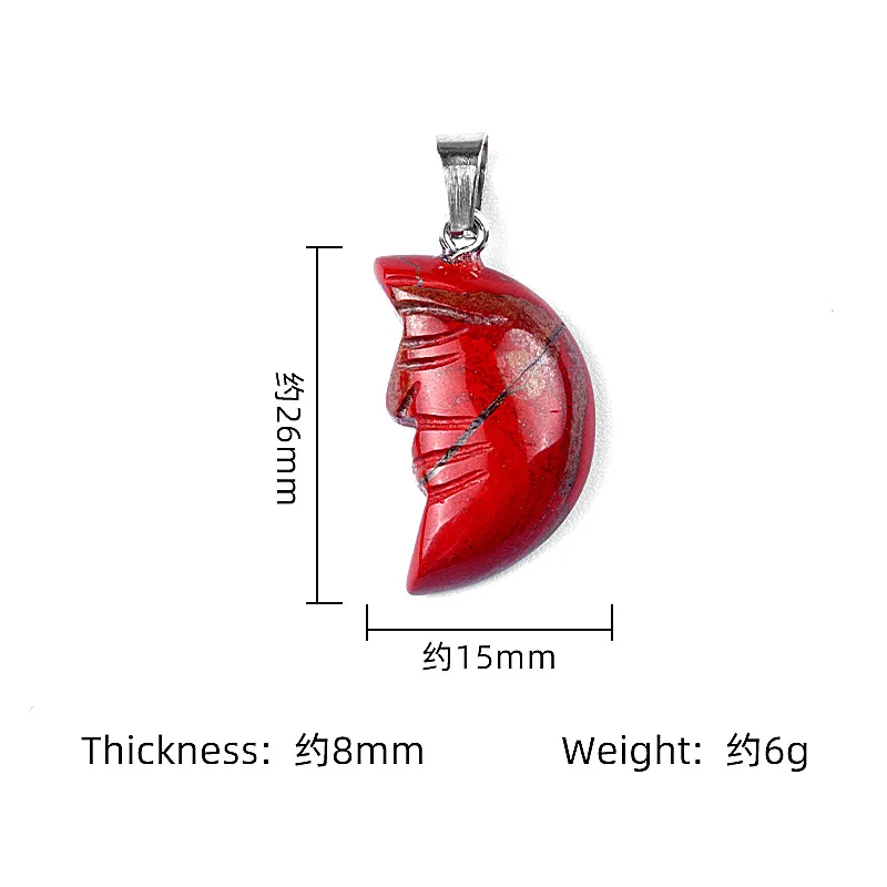 Carving Face Moon Pendant Crystal moon Face necklace accessories Halloween gift crystal pendant accessories