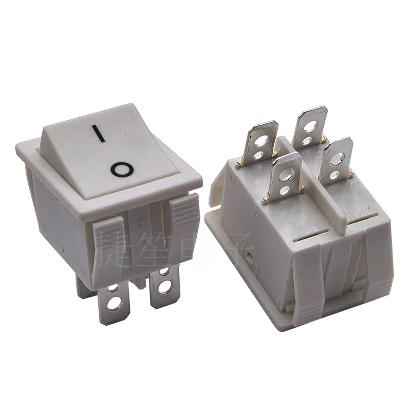 16A 250V /16A125V AC Square  Rocker Switch White Switch for Equipment and Medical Equipment JS-608FA