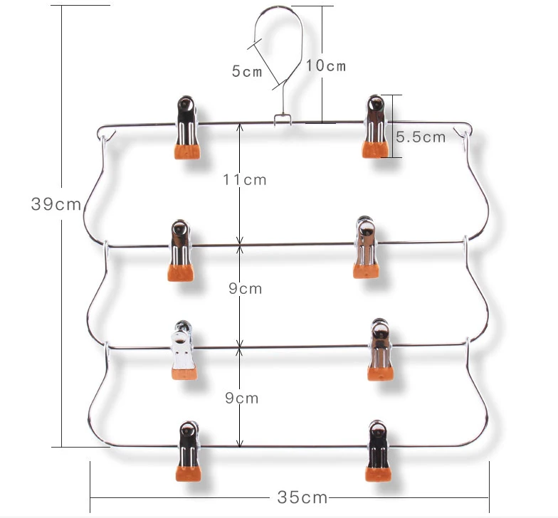 Betterall Space Saving Magic Four Layers Pants Hanger Metal Multifunctional Clothes Hangers Pants Storage Hangers