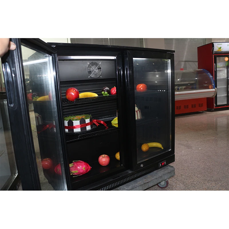 Double Door Mini Fridge for Restaurant Use Energy Drink Cooler Display Fridge Beer Cooling Table Fridge