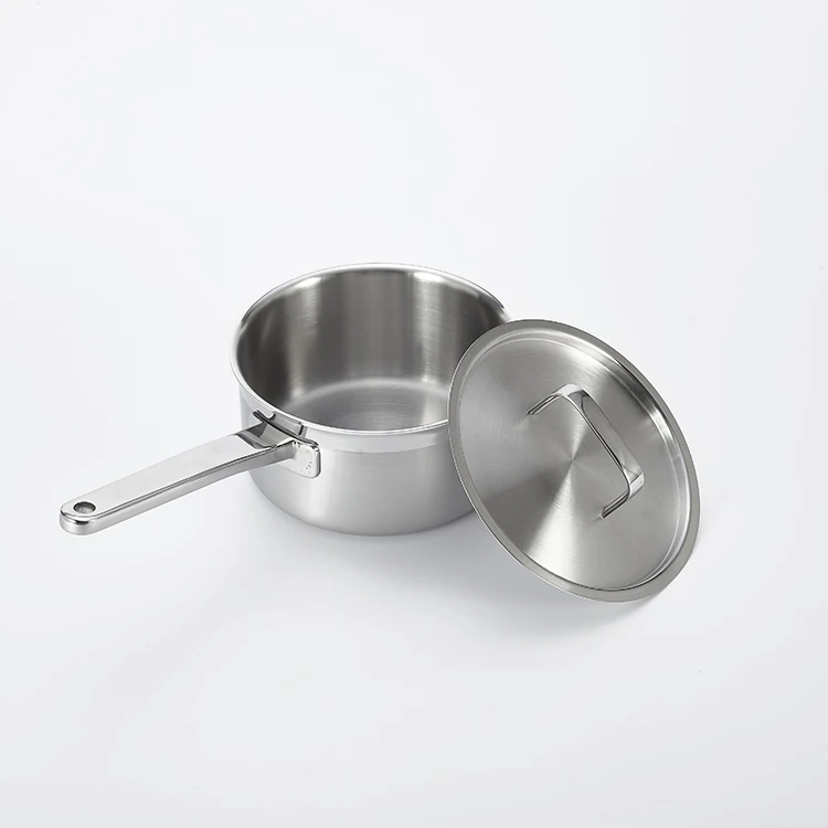  Трехслойная кастрюля для соуса из нержавеющей стали 1.6QT 2.5QT молока с литой ручкой и крышкой оптовая
