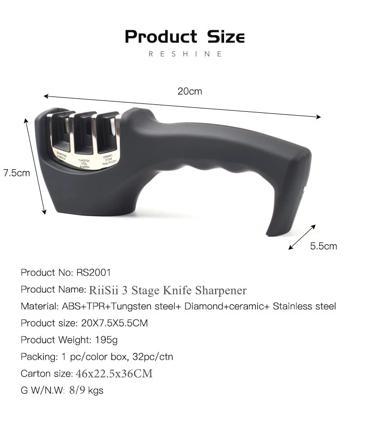 Высокое качество и хорошая почтовый ящик из нержавеющей стали многофункциональный с металлической ручной 3 ступени нож и ножницы точилка