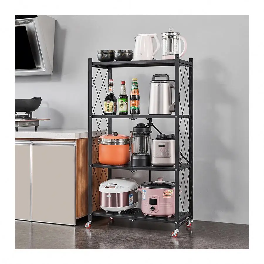 
Household Rack Kitchen Shelf Boltless Rivet Living Room Metal Perforate Storage Wire Shelves Folding Multipurposed 