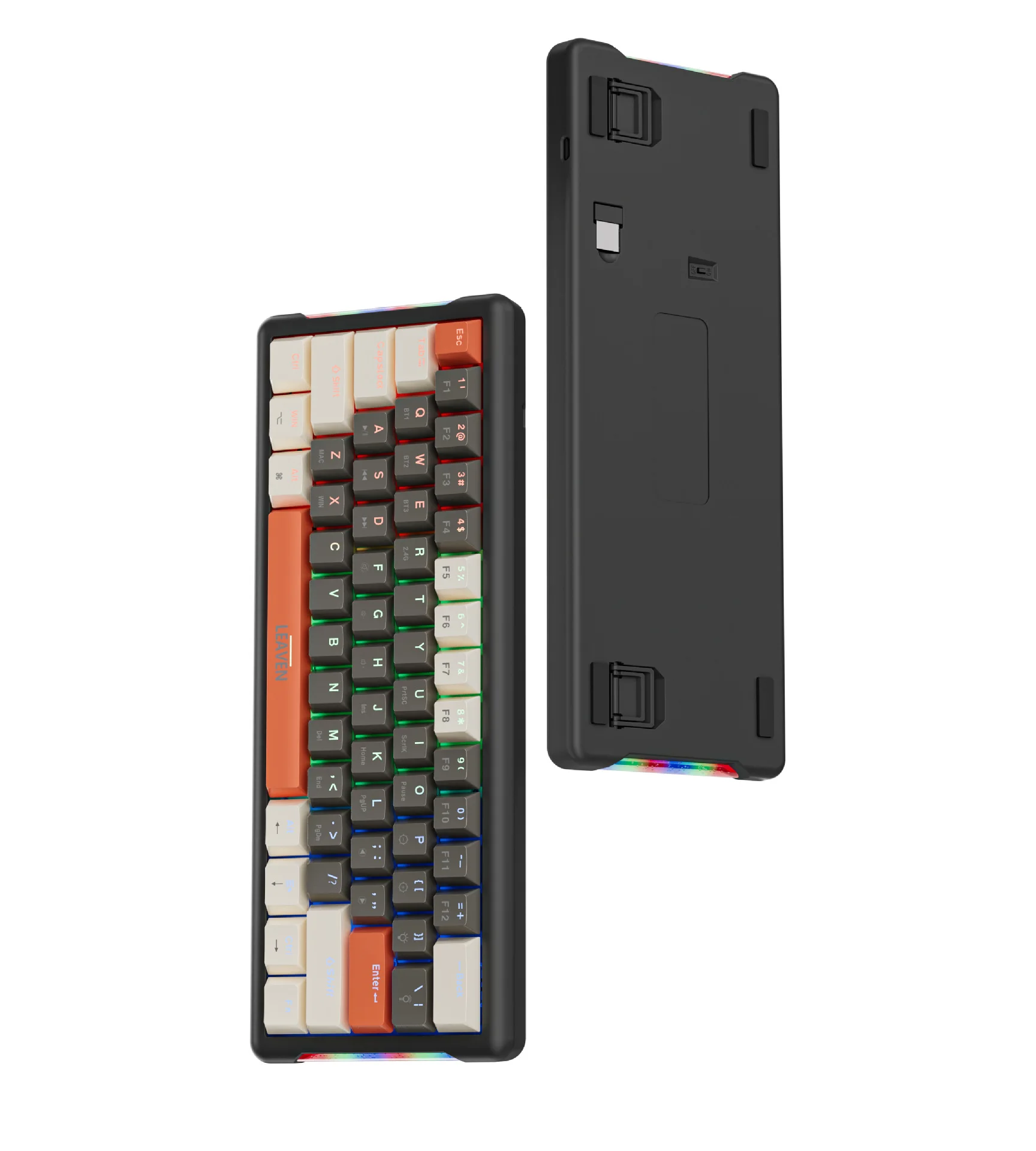 Mini 61Keys keyboard for Bluetooth Plug and Play MAC Gaming office computer RGB wireless keyboard