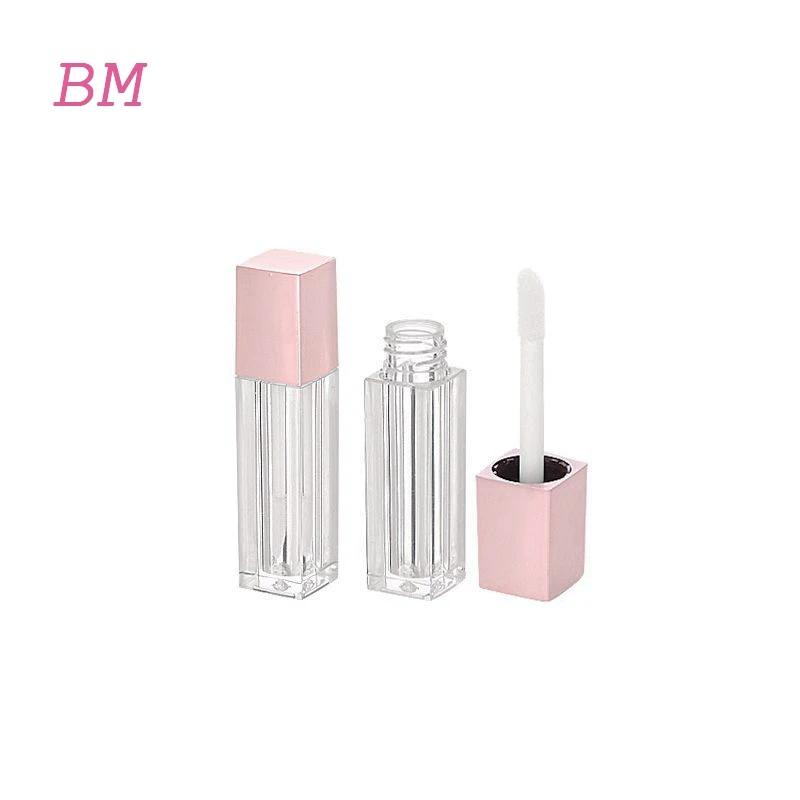 unique cute customised matte pink lipgloss tubes packaging 1.5 ml mini custom empty square liquid blush lipstick container