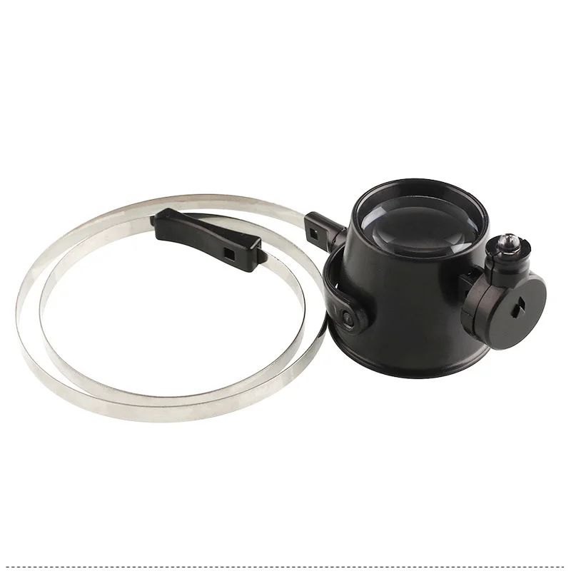 
Factory Wholesale Monocular Eyewear Style LED Bracket Clock Maintenance 20X Identification Magnifier With LED 