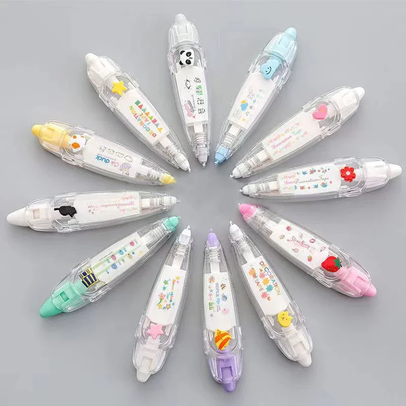 Cartoon Pattern Sticker Tape Pen Fun Stationery Notebook Diary Decorative Tape Label Sticker Cartoon Pattern Sticker Tape Pen