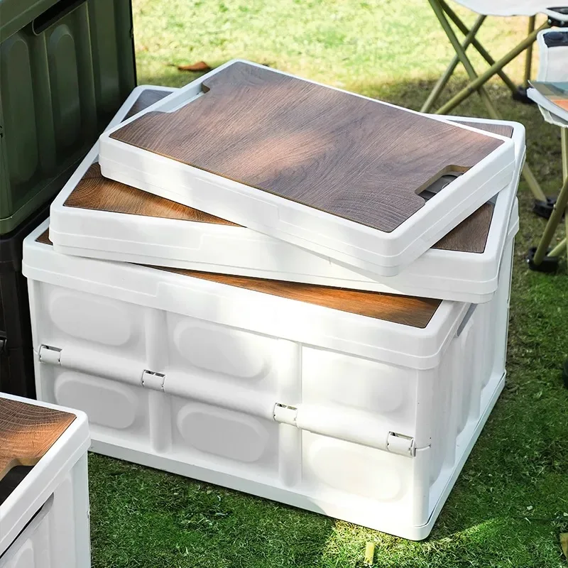 Simple camping box trunk sundries storage box camping picnic side door outdoor foldable storage box