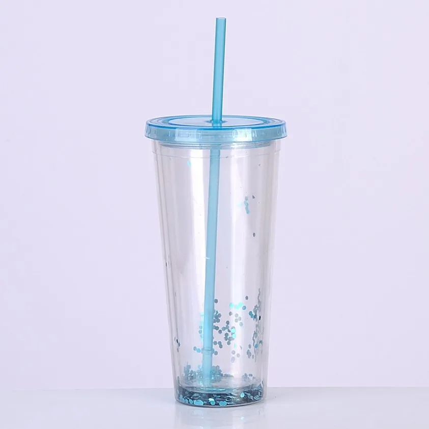 Многоразовый пластиковый стакан с двойными стенками, 16 унций, 20 унций, 24 унции, 32 унции