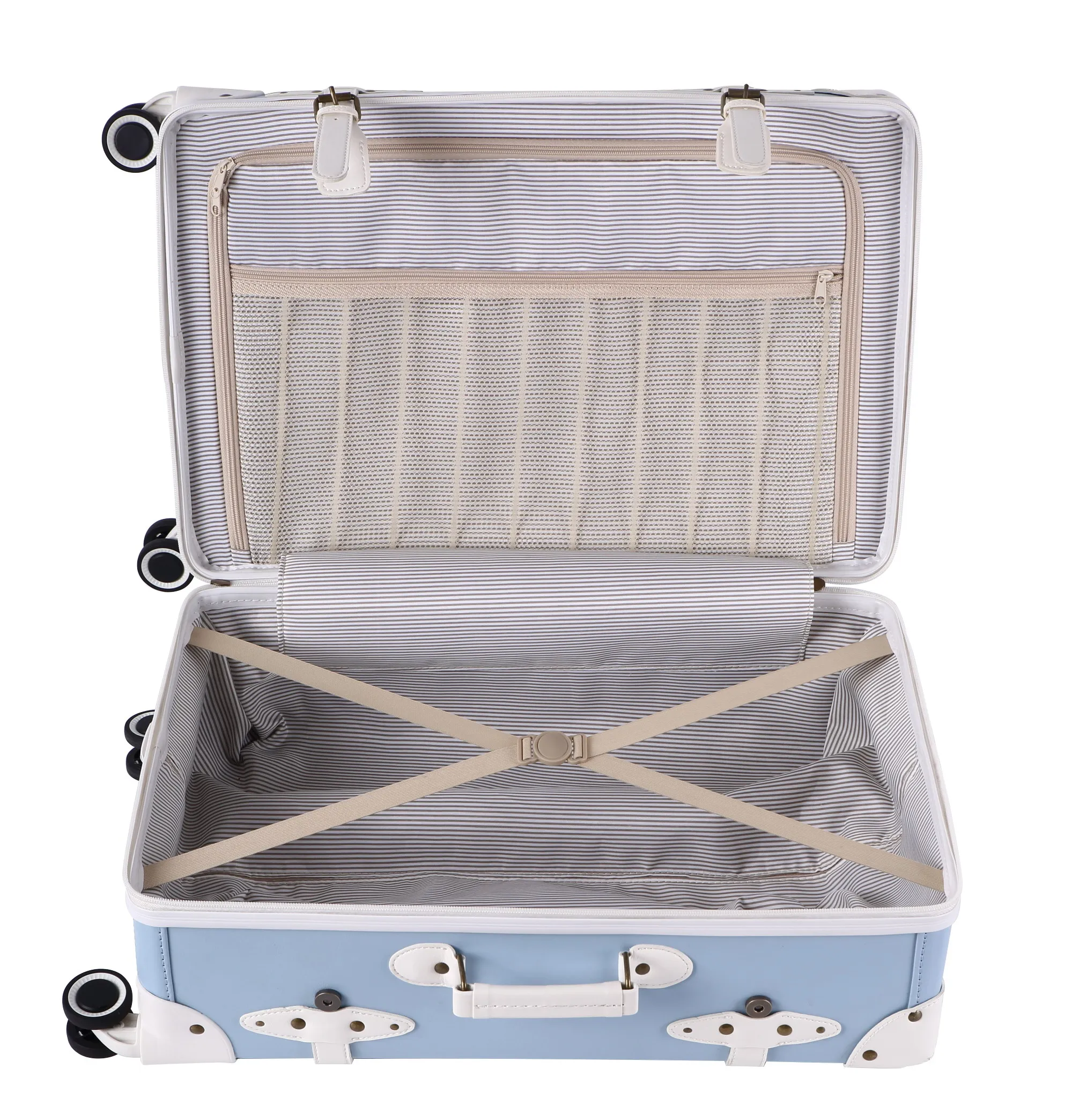 2024 Factory  New Design  PU Leather Zipper  Hand Made Suitcase