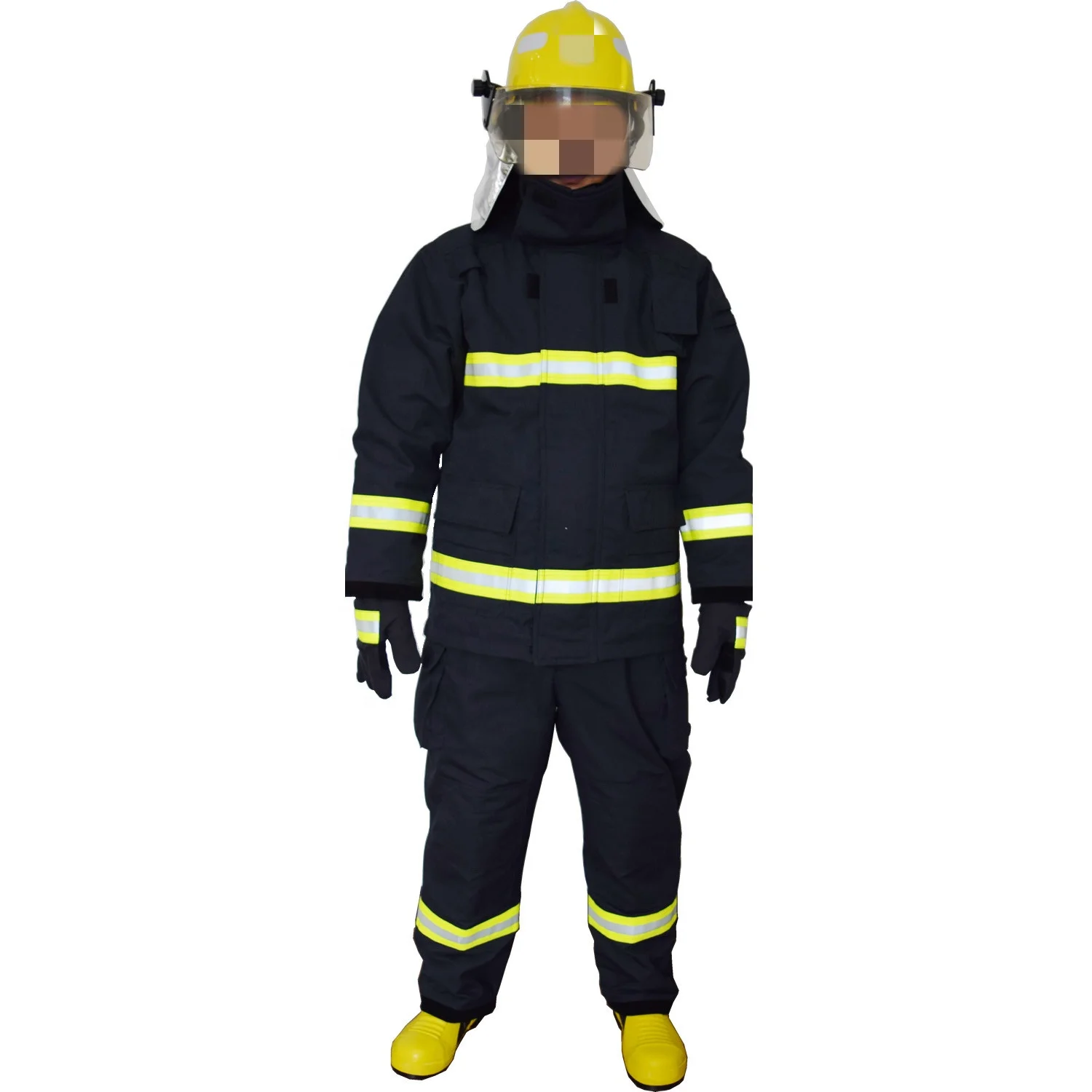European Standard  EN 469 Aramid Fireman Flame Retardant Fire Fighting Clothing Firefighter Suit