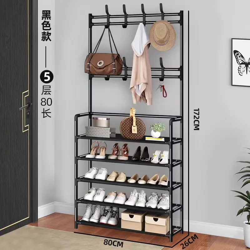FS264 4/5 Layers Multi Layered Shoe Rack Floor To Floor Integrated Multi-Functional And Minimalist Clothes Rack Door Storage