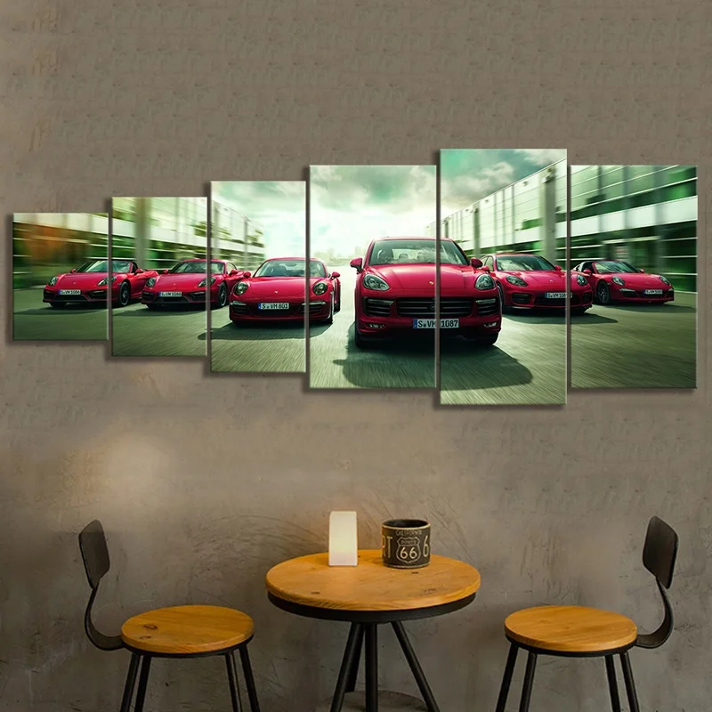 5pcs HD Vintage Car Poster Vintage Room Decor Super Car Sticker Bar Wall Art Oil Painting 718 Car Printing Canvas