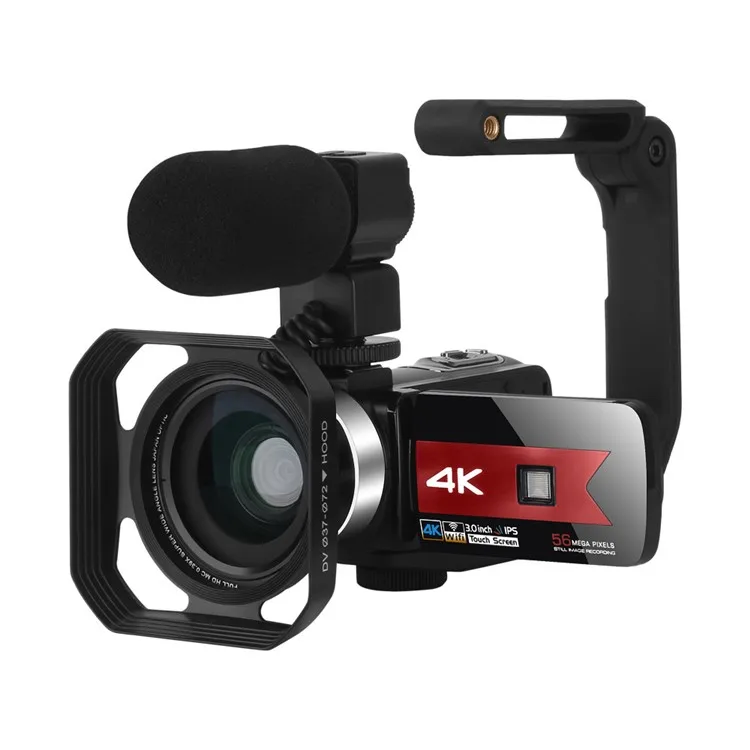 Цифровая видеокамера K1 5 в 1 с Wi-Fi Nightshot 4K, интерполяция 56 МП, сенсорная панель 3 дюйма, микрофон для кастинга, красный/синий/серый цвет