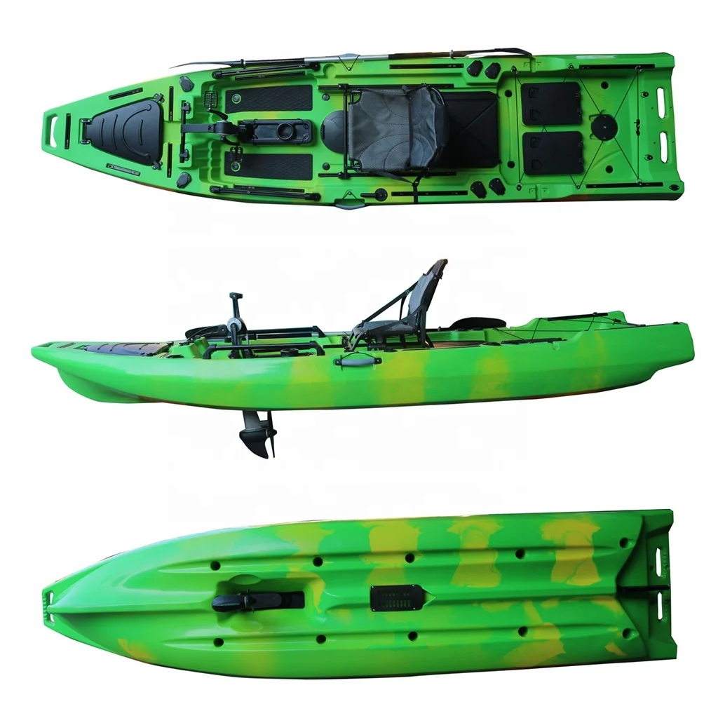 Customize Single Seat Engine Powered Fishing Pedal Drive Kayaks/canoe with Motor Hot Selling Cheapest 3.8M Ningbo ORCA 3 Years