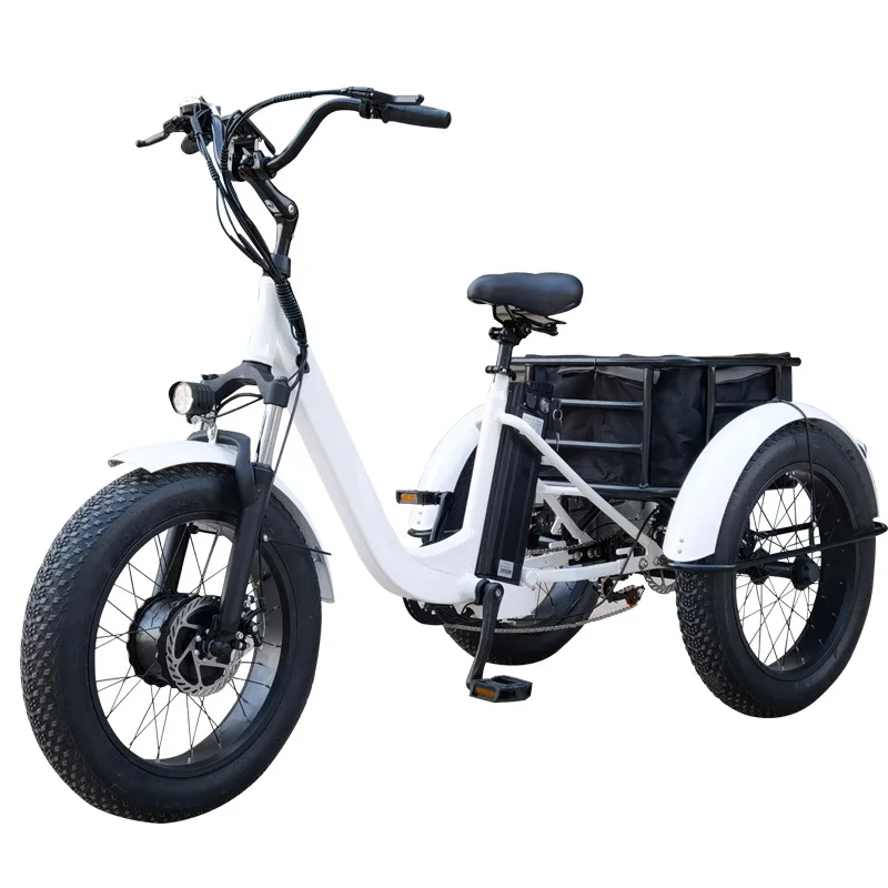 Elderly Electric Car Three Wheel City Electric Bike Carbon Max Black Yellow Gold Red White Blue Steel Motor ACID Frame Power Hub