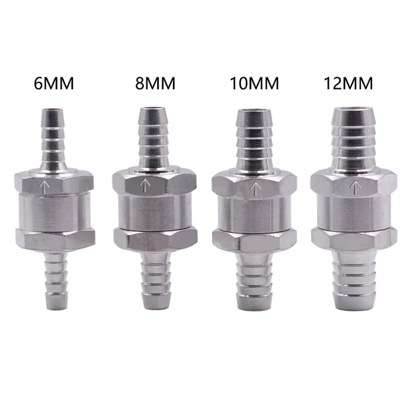 Fuel Non Return Check Valve 6/8/10/12mm Aluminium Alloy Petrol Diesel Water Fuel Line One Way